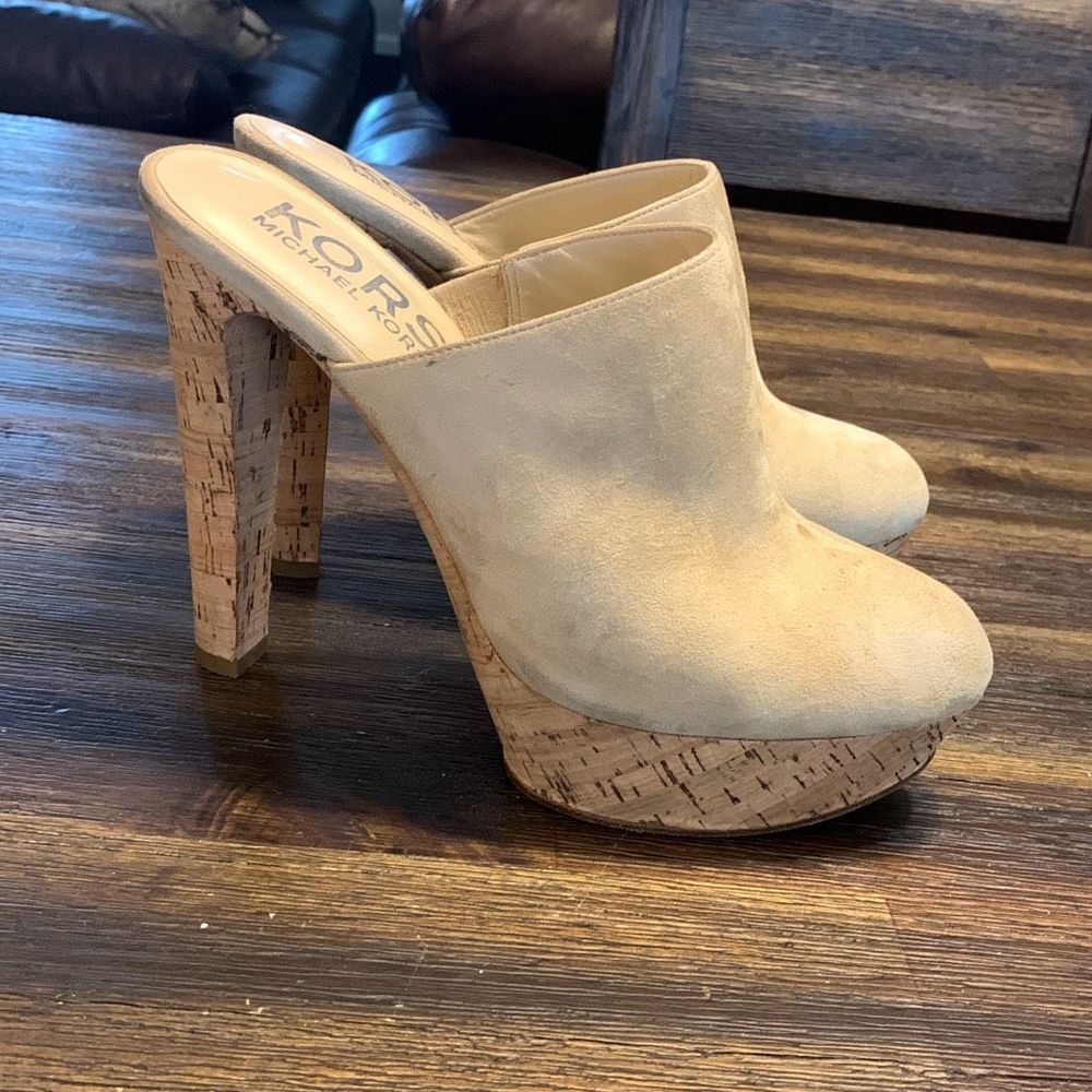 Michael Kors cork mule heel